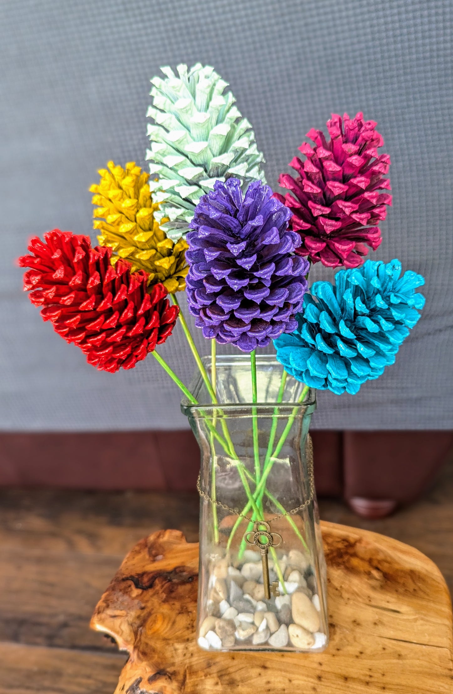 Flower pinecones set of 6