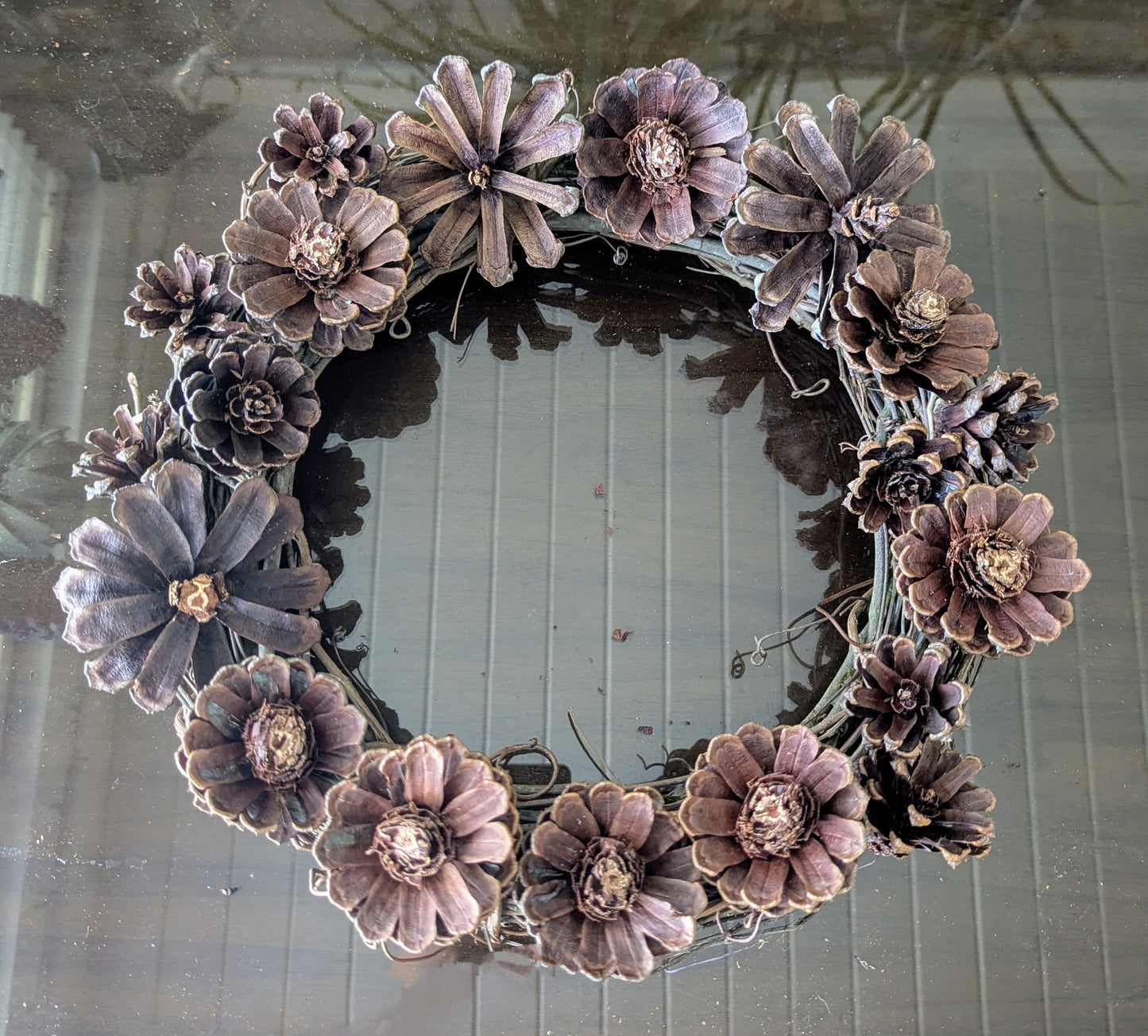 Natural Pinecone Flower Wreath