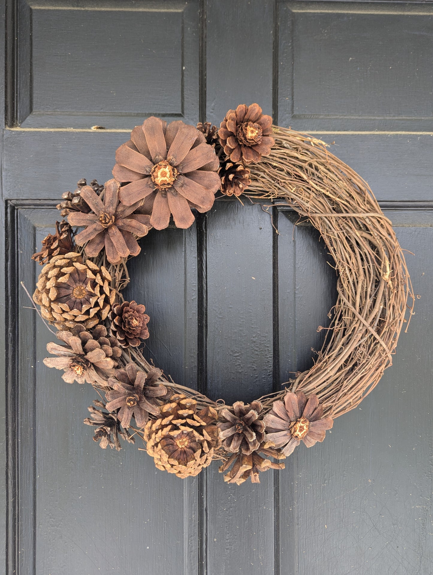 Natural Pinecone Flower Wreath