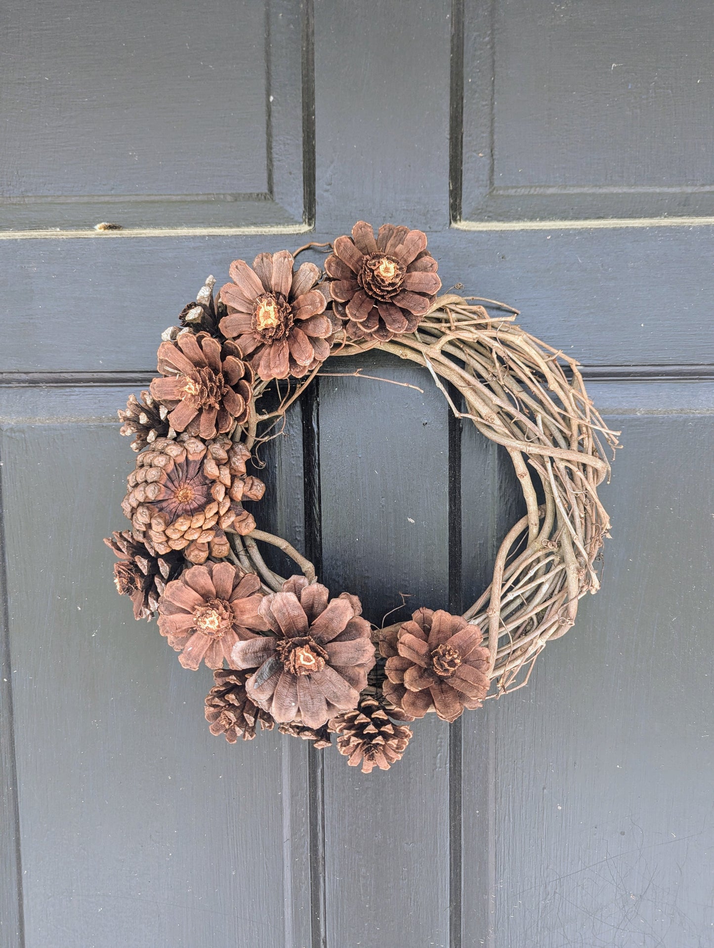 Natural Pinecone Flower Wreath